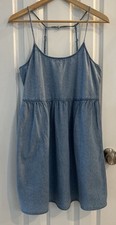 American Eagle AE Denim Strappy Babydoll Dress Size Small Boho Beach Coastal