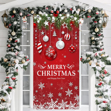 Retro Christmas Door Decorations Merry Christmas Christmas Door Cover Christmas