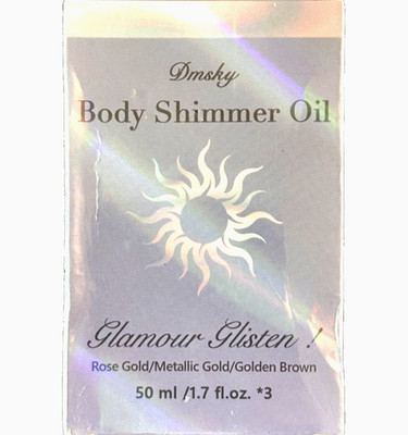 DINSKY Body Shimmer Oil 3x Pack Rose, Metallic, Gold 1.7 fl oz/each SEALED NEW