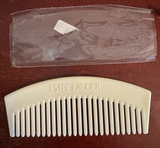 Vintage Estee Lauder Plastic Hair Comb Wide Tooth Rounded Off White Ivory