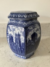 Vintage c.1930 Maling Ware Ringtons "Cathedrals" Hexagonal Tea Caddy Jar