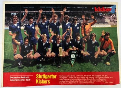 Stuttgarter Kickers 1979 Fußball Mannschaftsbild mehrfach signiert (Oy-0250