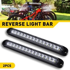 2x 10 White 15 Led Truck Trailer Light Bar Reverse Backup Tail Clear Lens 12v