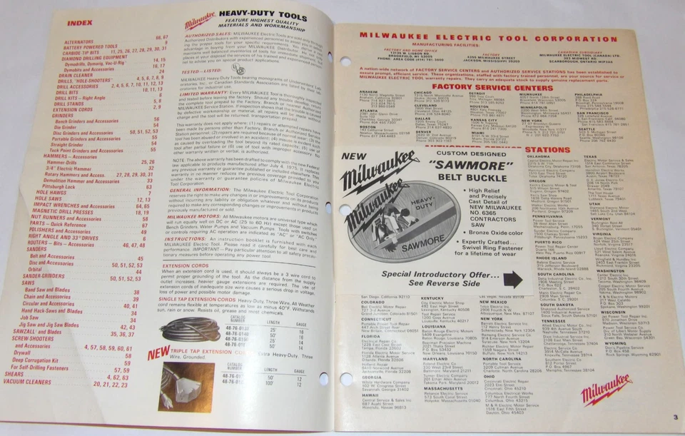 VINTAGE 1977 MILWAUKEE HEAVY-DUTY TOOLS CATALOG! DRILLS/GRINDERS/SAWS/SAWZALL/++ - Image 2 of 4