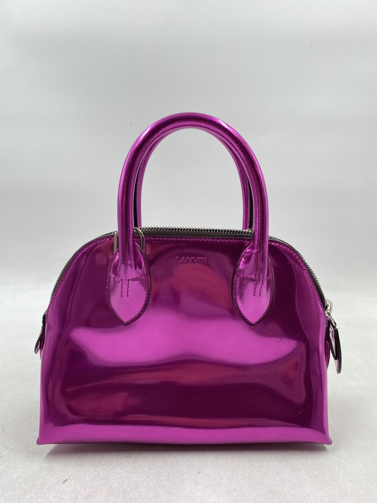 Lanvin Pink Patent Leather Medium Top Handle Bag