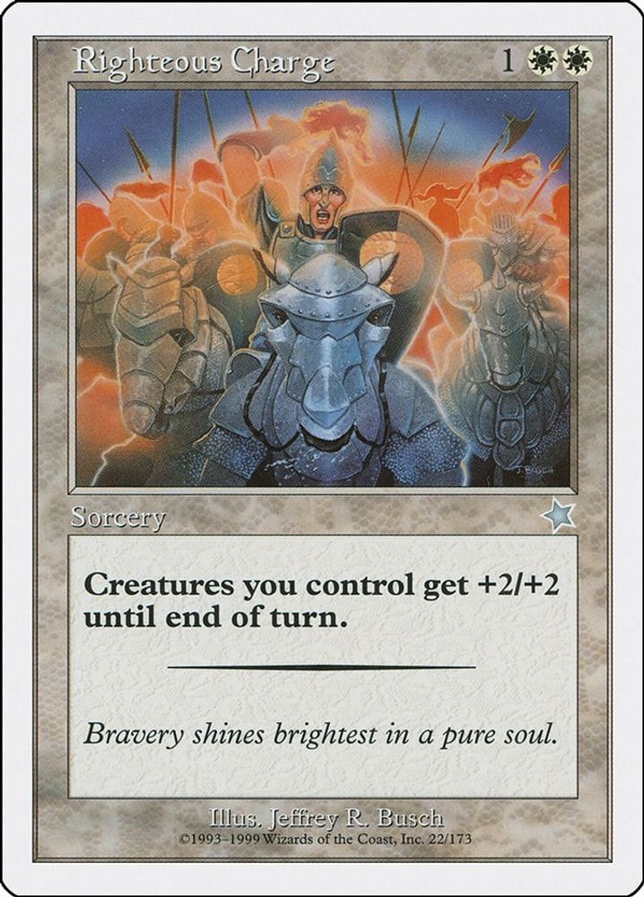 1999 Magic: The Gathering Starter 1999 Righteous Charge (#22, U, Lightly Played)