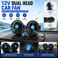 12v Dual Head Car Fan Portable Vehicle Truck 360 Rotatable Auto Cooling Cooler 12v Dual Head Car Fan Portable Vehicle Truck 360 Rotatable Auto Cooling Cooler