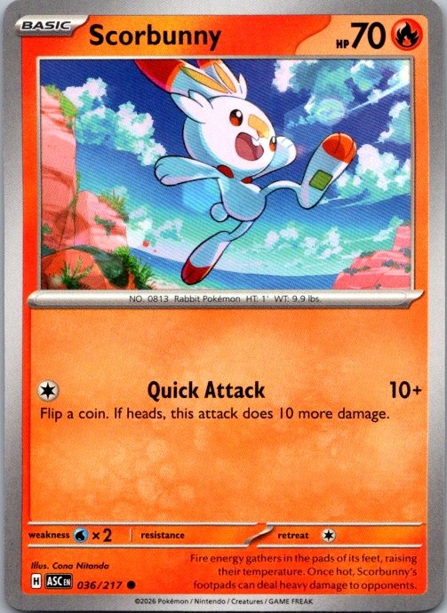 Scorbunny Common ME: Ascended Heroes 036/217 NM