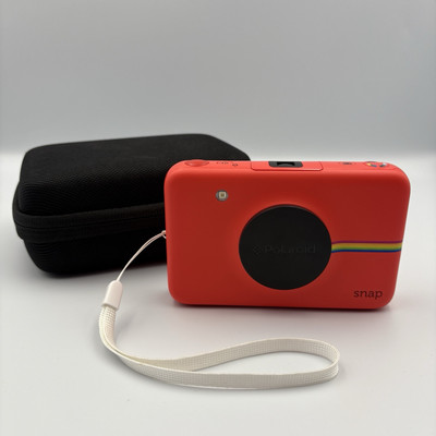 Polaroid Snap Instant Digital Camera Built in Printer Red with Hard Case Tested!