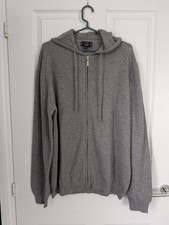 John Lewis 100% Cashmere Grey Zipped Hoodie Size 2XL 