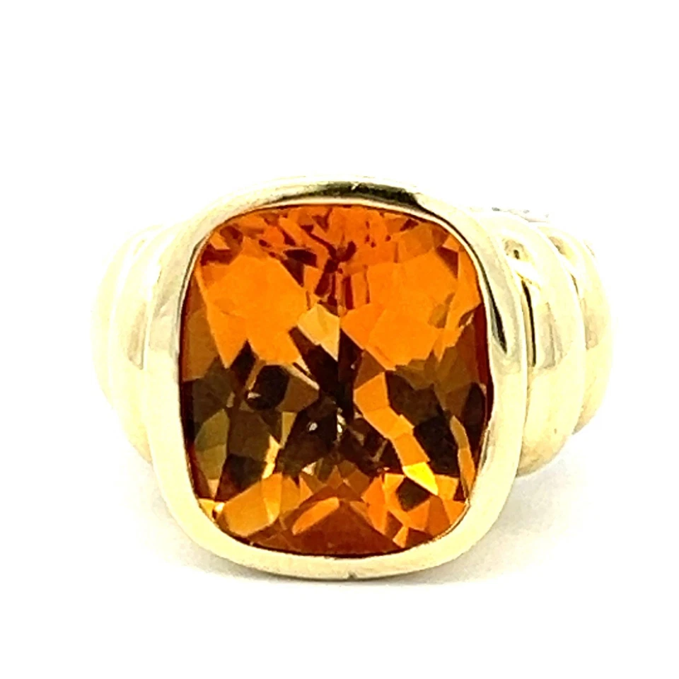 Anillo de cóctel David Yurman 9,00 quilates citrino 14 quilates dos tonos oro/plata