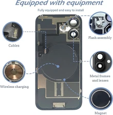 Back Glass For iPhone 14, 15, 16 Series with Metal + Magnet + NFC US Shipping