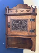 keswick school of industrial arts Oak Carved Corner Cupboard Arthur Simpson 