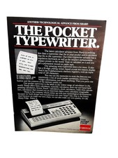 1980 Sharp Pocket Typewriter Vintage Print Ad Retro Technology