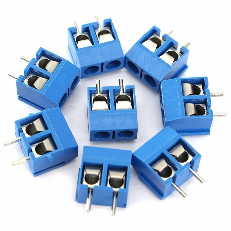 40pcs Blue 2Pin Screw 300V Terminal Block Connector 5.08mm Pitch Panel PCB Mount - Image 2 of 4