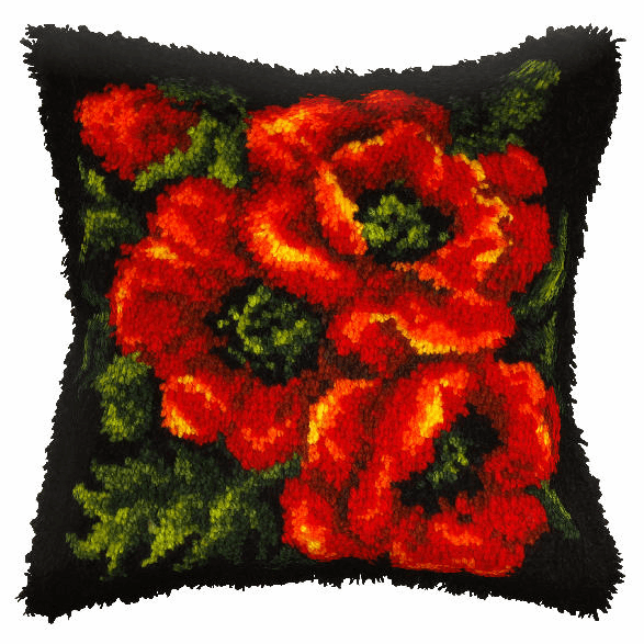 Orchidea Latch Hook Kit: Cushion: Large: Poppy