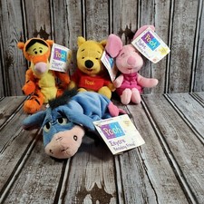 Pooh Beanbag Friend Beanies Plush Lot 4 Winnie The Pooh Piglet Tigger Eeyore