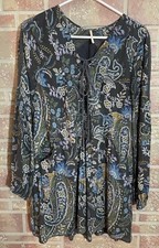 Free People Rain Or Shine Boho Floral Paisley Mini Dress Size Small