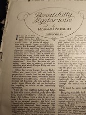 A2v  Ephemera 1920s Short Story Beautifully Mysterious Norman Anglin