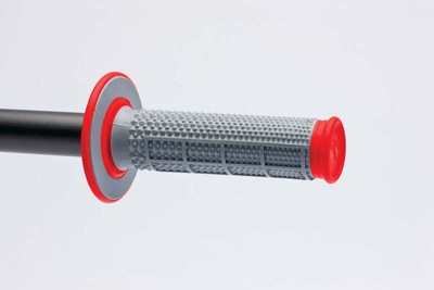 Renthal Mx Dual Compound Grips Tapered 12 Waffle Grey Red Ebay 