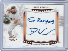2019 Leaf Trinity DAVIS WENDZEL Inscription Bronze Foil Auto RC Reds