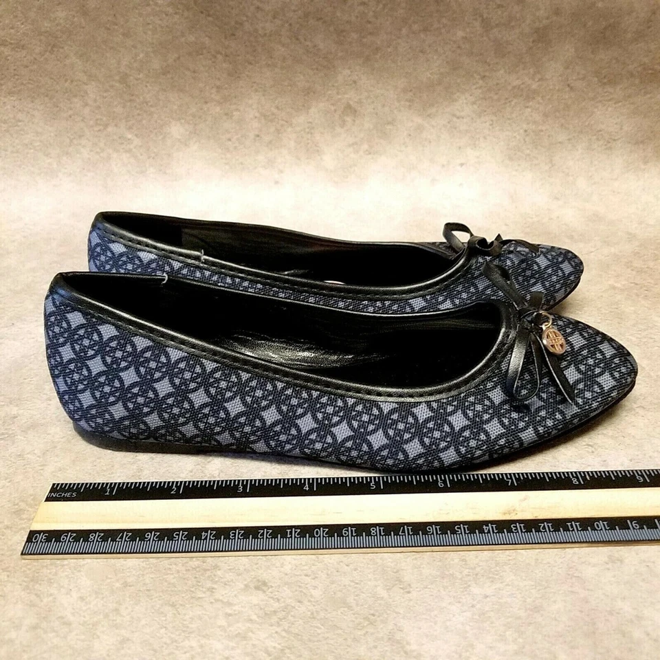 Zapatos planos de ballet sin cordones Nicole Miller para mujer Vera talla 6 azul textil Foto 4 de 4