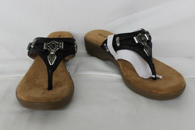 Pre-Own Womens RIALTO Black BAILEE Thong Flip Flop Sandals Size 8.5 M | eBay