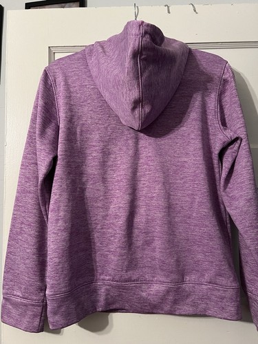 Women's S Petite Under Armour Pink Heather Hoodie Sweatshirt Kangaroo Pocket - Picture 3 of 3
