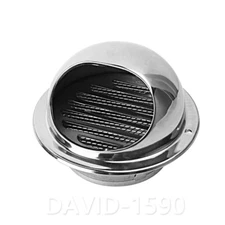 304SS Polished Air Vent Grille Ducting Wall Ventilation Cover Grid OD 50 - 300mm