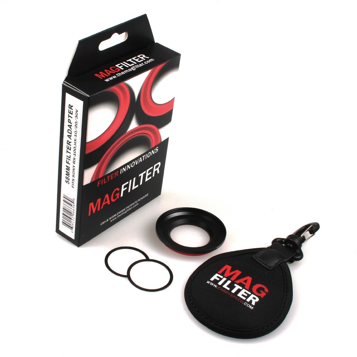 PNC 58 mm MagFilter Threaded Adapter Ring, Carrying Pouch: Sony 