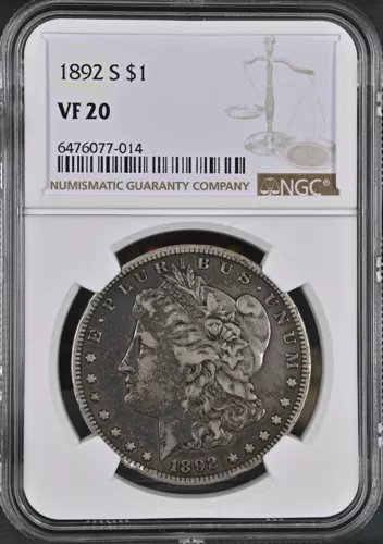 1892-S Morgan Silver Dollar NGC VF20