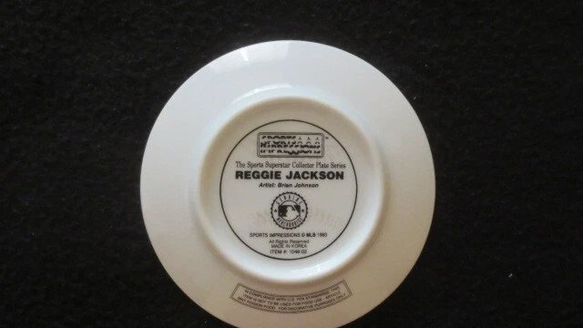 *RARE*REGGIE JACKSON*HOF 4 1/4" PLATE* A's *YANKEES* ORIOLES* ANGELS WITH BOX - Image 2 of 4