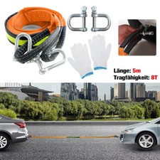 5 Meter 8 Tonnen Abschleppseil / Abschleppstraße Bergungsgurt mit zwei Schäkeln