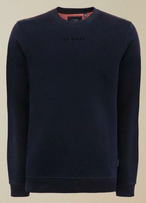 TED BAKER MEN S SPREAD LOGO BRANDED SWEATSHIRT IN NAVY BNWT