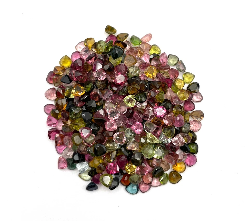 Natural Multi Tourmaline Heart Cut Loose Gemstone Lot 21 Pcs 4-4.50 MM 5 CT - Image 4 of 4