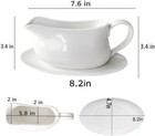 Qlans 17oz Gravy Boat with Saucer Stand, Set of 1, Ceramic Sauce Boat with Tray — photo 4