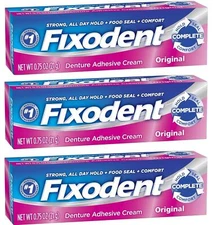 Fixodent Original Denture Adhesive Cream 0.75 oz (3 Pack)