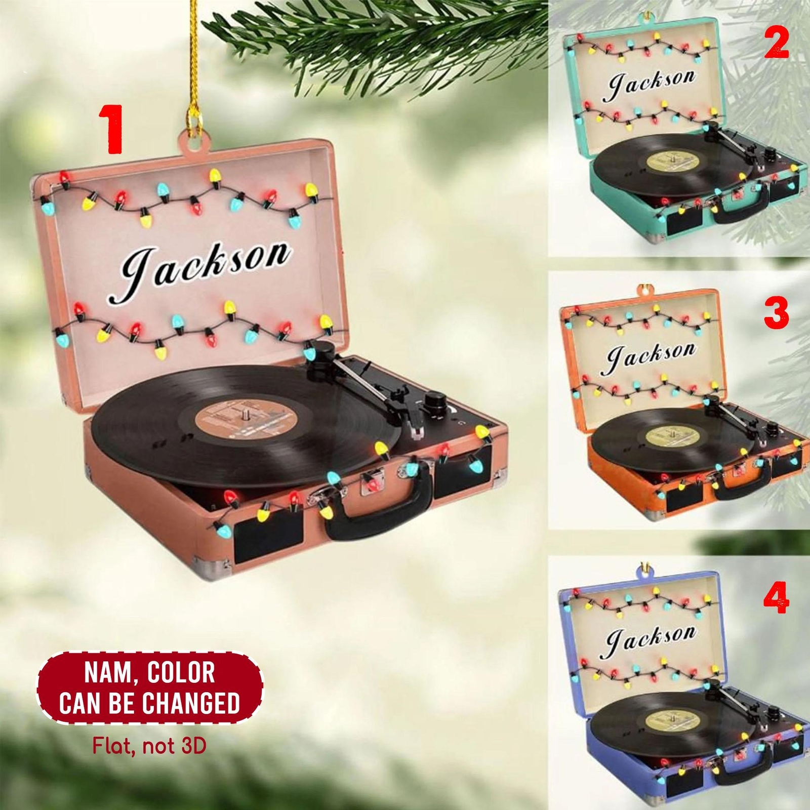 Personalized Vinyl Records Machine Ornament  Vinyl Record Ornament  Record Ornam-image