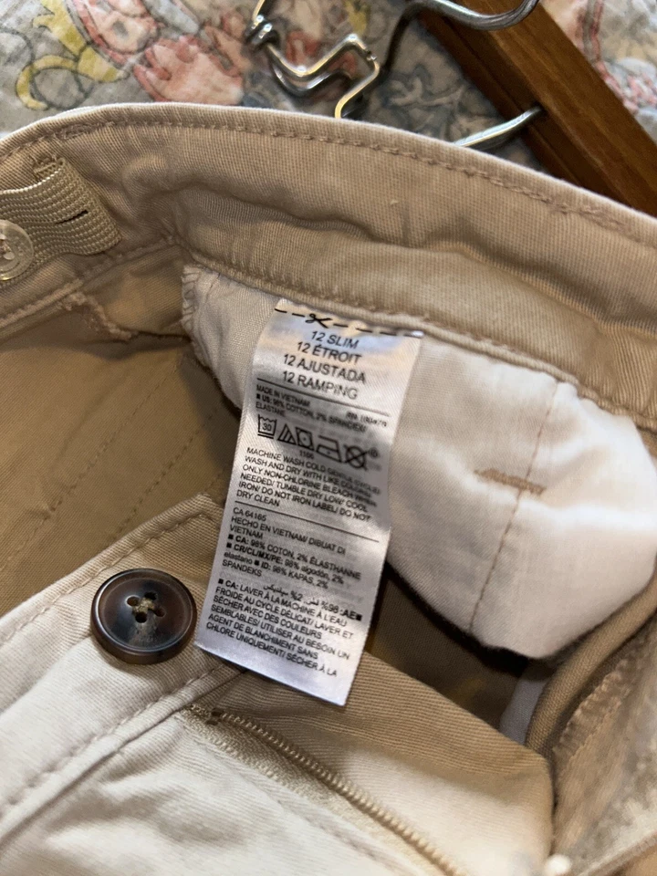 ANTIGUO UNIFORME ESCOLAR AZUL MARINO TOSTADO CAQUI PANTALONES AJUSTADO NIÑAS 12 DELGADO ENVÍO GRATUITO Foto 4 de 4