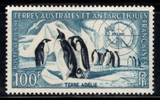 Les TAAF 1956 Yv. 3 Neuf ** 100% Poste aérienne 100 F, Pingouins, Faune