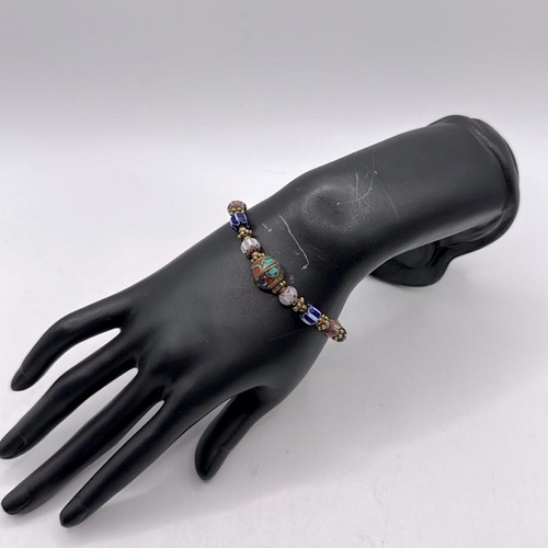 Vintage Nepal African Bracelet Artisan Beads Tibet Colorful Jewelry - Picture 2 of 8