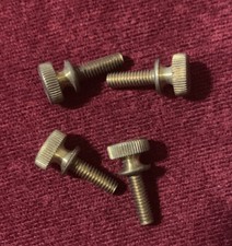 Lot of 4 Brass Knurled Head Thumb Screw W/ Flared Shoulder, 8-32 Thread x 1/2" L