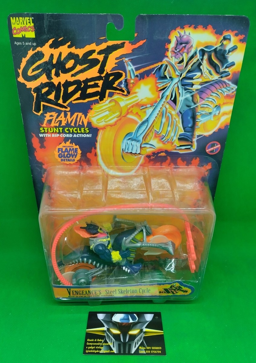 TOY BIZ GHOST RIDER Flamin Stunt Cycles VENGEANCE'S STEEL