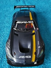 slot car 1:24 Mercedes AMG Lexankarosse mit Licht UNIKAT mit Kampfspuren