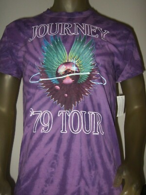 New Men's Med Journey Evolution Tour 1979 Classic Rock Band Tie Dye Purple Shirt