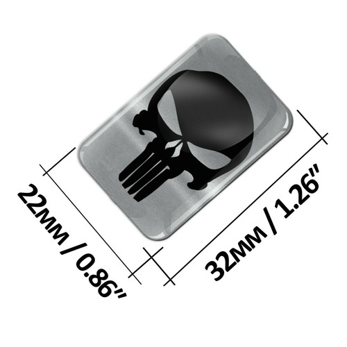 2 adesivi 3D gel silicone teschio teschio teschio argento stickers - Foto 2 di 8