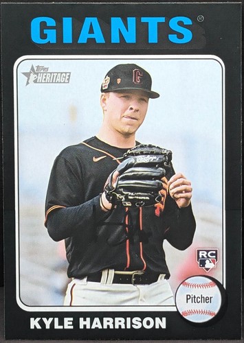 2024 Topps Heritage Black Border Parallel #324 Kyle Harrison Giants RC