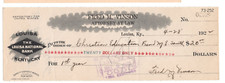 Fred M. Vinson Signed Bank Check 1928 / Supreme Court Justice / Autographed
