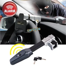 Universal Car Steering Wheel Alarm Lock Vehicle Security Key T-Lock Anti Theft 