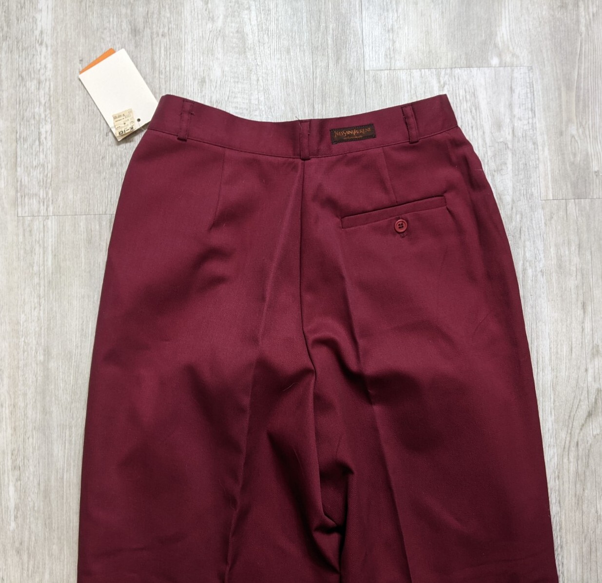 NOS Vintage YVES SAINT LAURENT Pantaloni Donna a Pieghe Vita Alta Taglia 14